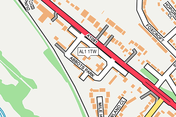 AL1 1TW map - OS OpenMap – Local (Ordnance Survey)
