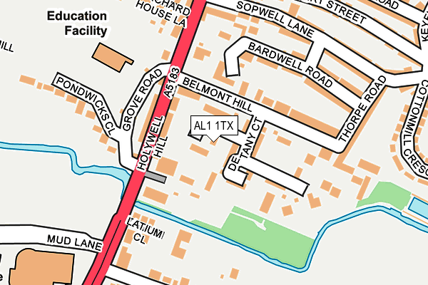 AL1 1TX map - OS OpenMap – Local (Ordnance Survey)