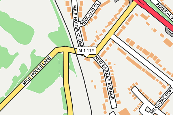 AL1 1TY map - OS OpenMap – Local (Ordnance Survey)