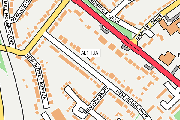 AL1 1UA map - OS OpenMap – Local (Ordnance Survey)