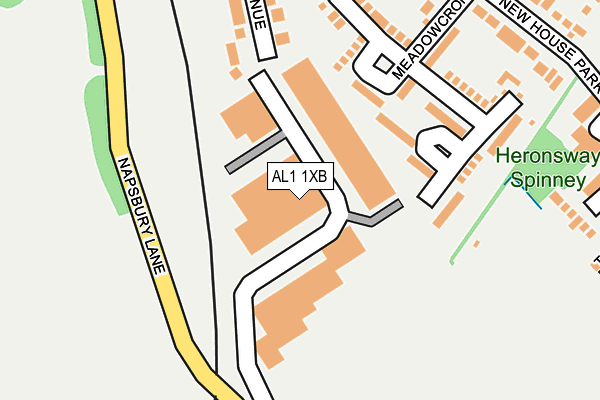 AL1 1XB map - OS OpenMap – Local (Ordnance Survey)