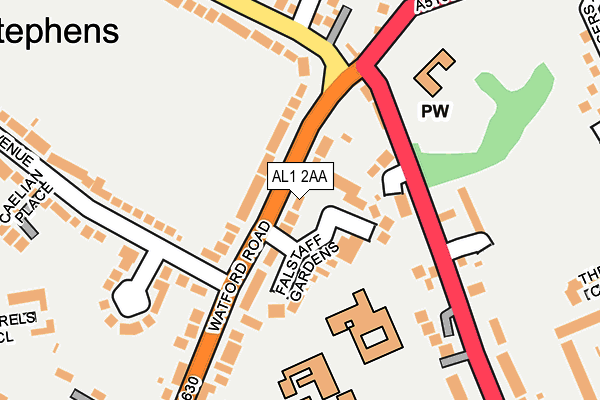 AL1 2AA map - OS OpenMap – Local (Ordnance Survey)