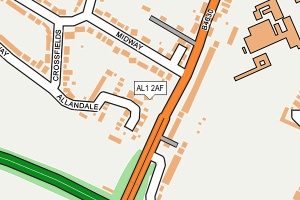 AL1 2AF map - OS OpenMap – Local (Ordnance Survey)