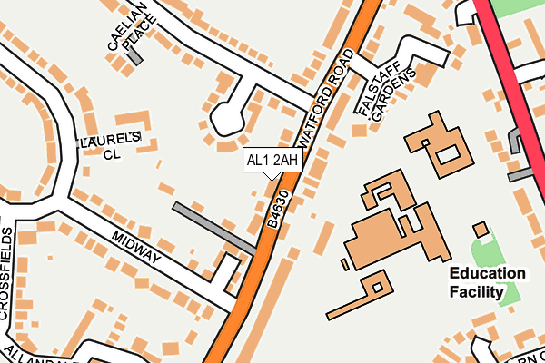 AL1 2AH map - OS OpenMap – Local (Ordnance Survey)