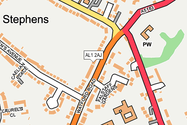 AL1 2AJ map - OS OpenMap – Local (Ordnance Survey)