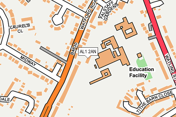 AL1 2AN map - OS OpenMap – Local (Ordnance Survey)