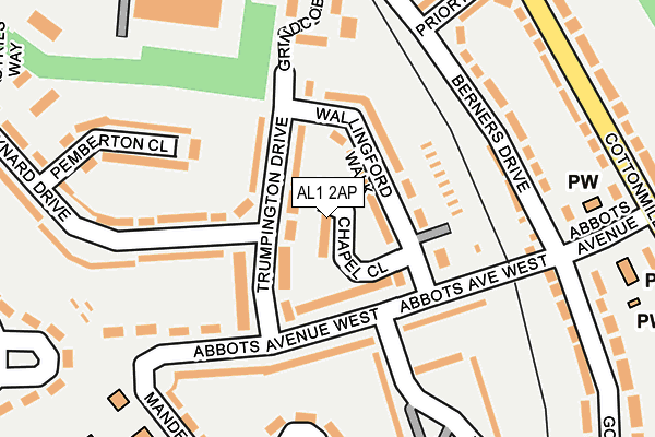 AL1 2AP map - OS OpenMap – Local (Ordnance Survey)