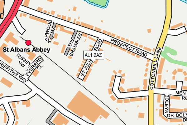 AL1 2AZ map - OS OpenMap – Local (Ordnance Survey)