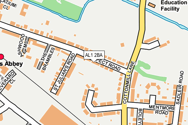 AL1 2BA map - OS OpenMap – Local (Ordnance Survey)