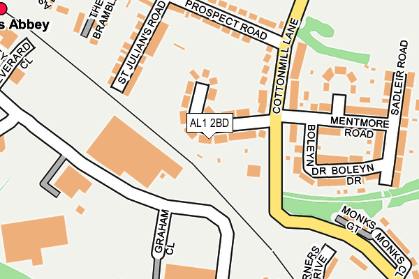 AL1 2BD map - OS OpenMap – Local (Ordnance Survey)