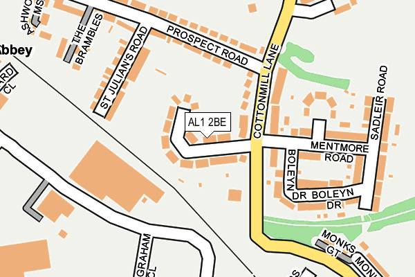 AL1 2BE map - OS OpenMap – Local (Ordnance Survey)