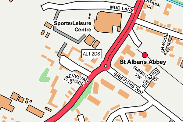 AL1 2DS map - OS OpenMap – Local (Ordnance Survey)