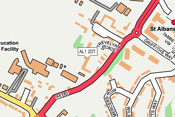 AL1 2DT map - OS OpenMap – Local (Ordnance Survey)