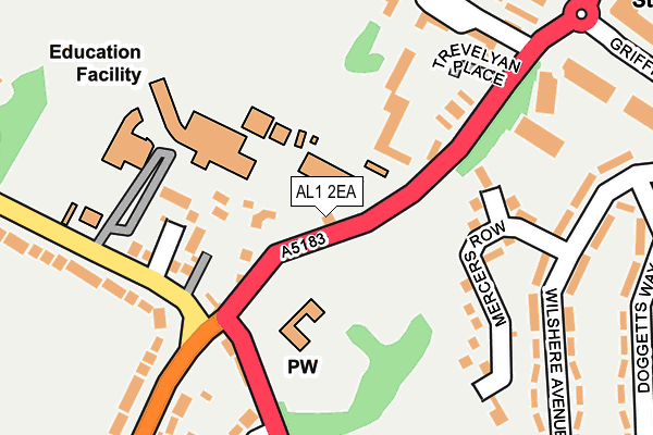 AL1 2EA map - OS OpenMap – Local (Ordnance Survey)