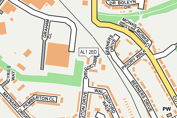 AL1 2ED map - OS OpenMap – Local (Ordnance Survey)
