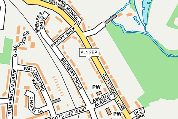 AL1 2EP map - OS OpenMap – Local (Ordnance Survey)
