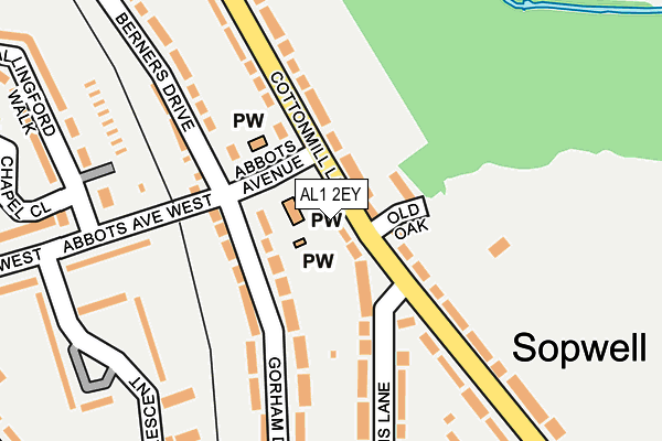 AL1 2EY map - OS OpenMap – Local (Ordnance Survey)
