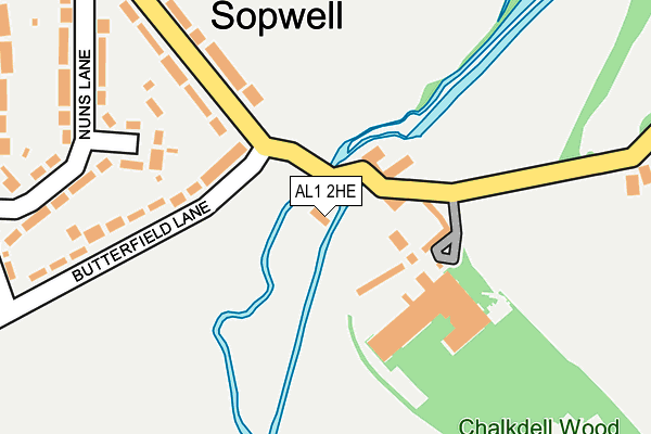 AL1 2HE map - OS OpenMap – Local (Ordnance Survey)