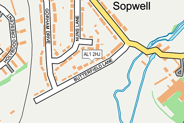 AL1 2HJ map - OS OpenMap – Local (Ordnance Survey)