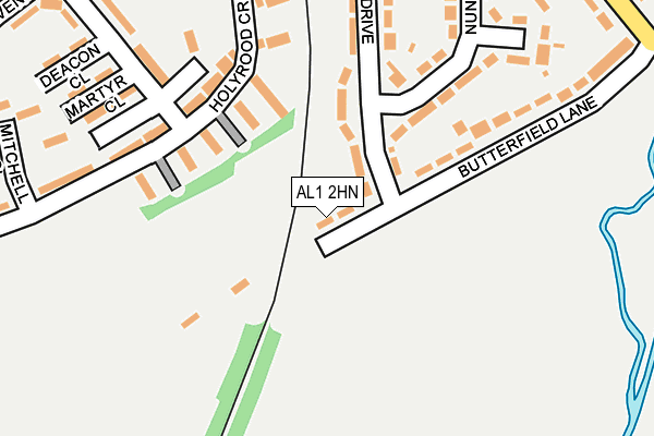 AL1 2HN map - OS OpenMap – Local (Ordnance Survey)