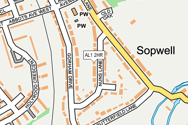 AL1 2HR map - OS OpenMap – Local (Ordnance Survey)