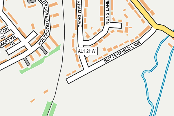 AL1 2HW map - OS OpenMap – Local (Ordnance Survey)