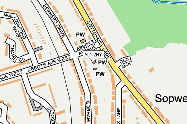 AL1 2HY map - OS OpenMap – Local (Ordnance Survey)