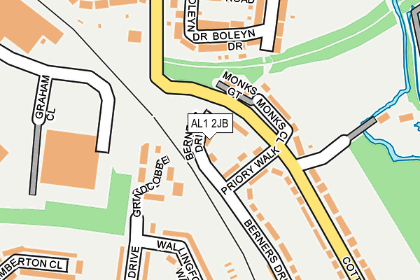 AL1 2JB map - OS OpenMap – Local (Ordnance Survey)