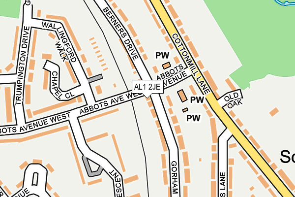 AL1 2JE map - OS OpenMap – Local (Ordnance Survey)