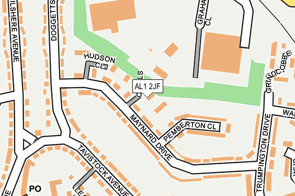AL1 2JF map - OS OpenMap – Local (Ordnance Survey)