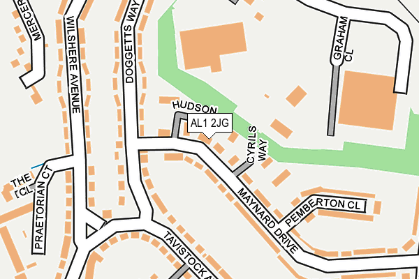 AL1 2JG map - OS OpenMap – Local (Ordnance Survey)