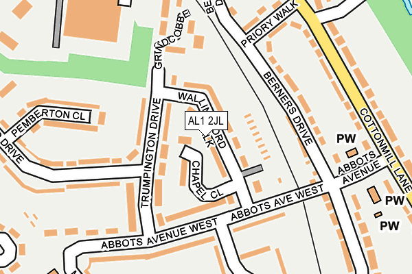 AL1 2JL map - OS OpenMap – Local (Ordnance Survey)