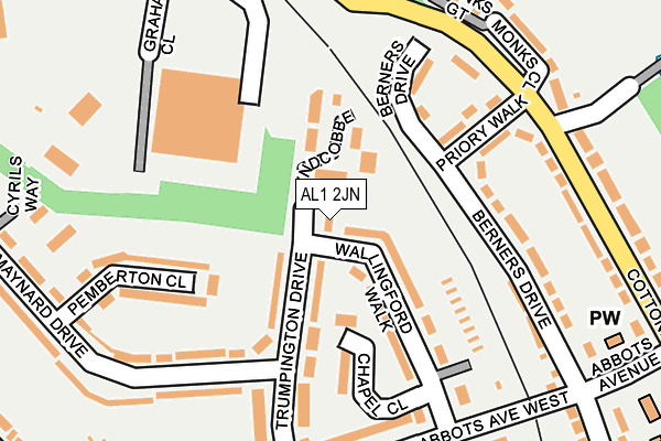 AL1 2JN map - OS OpenMap – Local (Ordnance Survey)