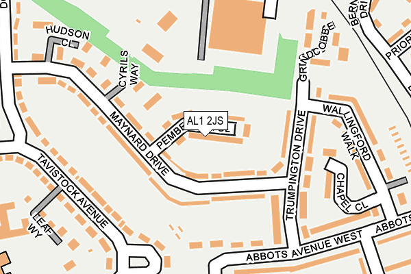 AL1 2JS map - OS OpenMap – Local (Ordnance Survey)