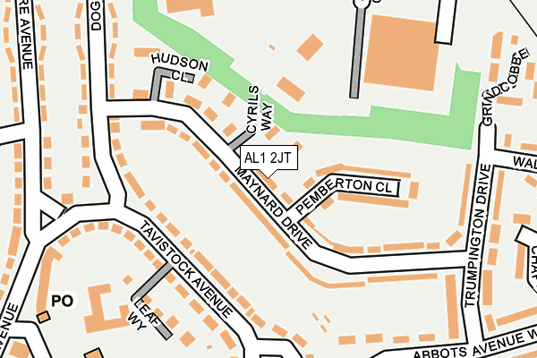 AL1 2JT map - OS OpenMap – Local (Ordnance Survey)