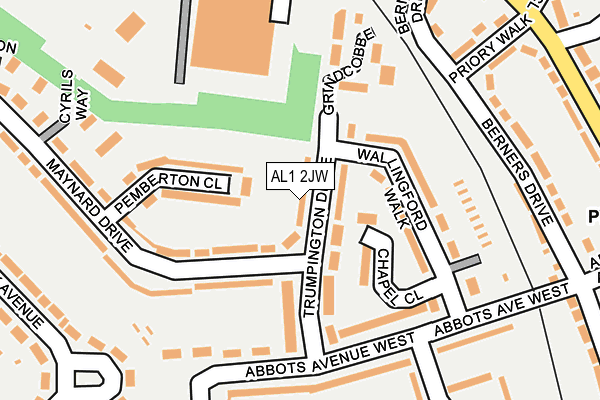 AL1 2JW map - OS OpenMap – Local (Ordnance Survey)