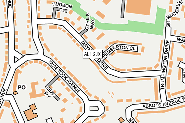 AL1 2JX map - OS OpenMap – Local (Ordnance Survey)