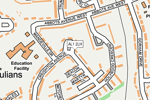 AL1 2LH map - OS OpenMap – Local (Ordnance Survey)