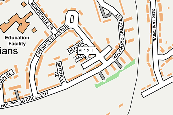 AL1 2LL map - OS OpenMap – Local (Ordnance Survey)