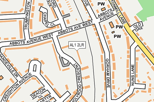 AL1 2LR map - OS OpenMap – Local (Ordnance Survey)