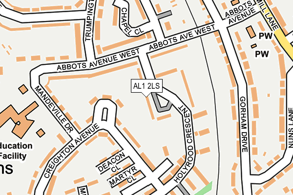 AL1 2LS map - OS OpenMap – Local (Ordnance Survey)