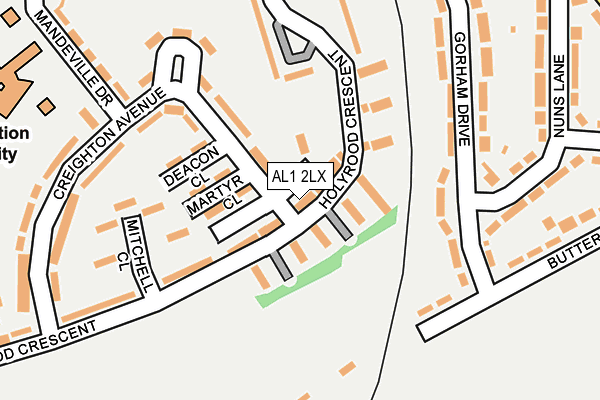 AL1 2LX map - OS OpenMap – Local (Ordnance Survey)