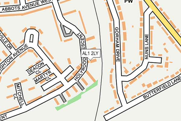 AL1 2LY map - OS OpenMap – Local (Ordnance Survey)