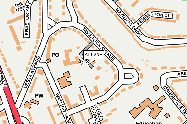 AL1 2NE map - OS OpenMap – Local (Ordnance Survey)