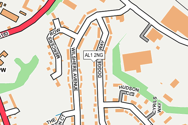 AL1 2NG map - OS OpenMap – Local (Ordnance Survey)