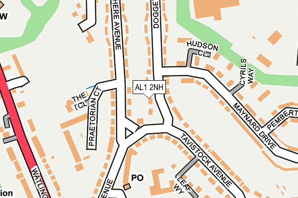 AL1 2NH map - OS OpenMap – Local (Ordnance Survey)