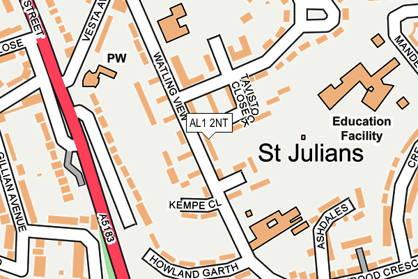 AL1 2NT map - OS OpenMap – Local (Ordnance Survey)