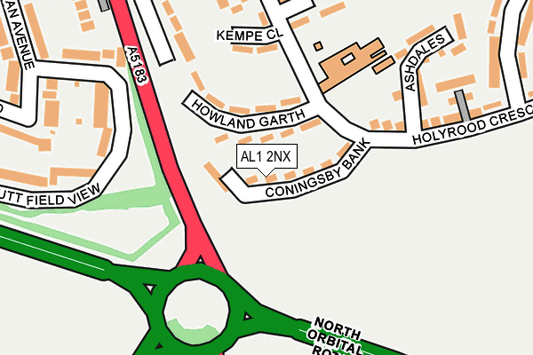 AL1 2NX map - OS OpenMap – Local (Ordnance Survey)