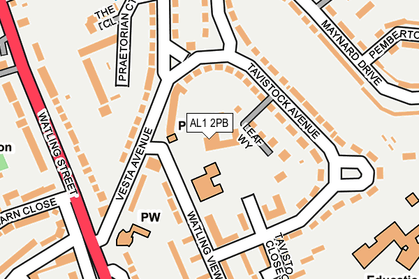 AL1 2PB map - OS OpenMap – Local (Ordnance Survey)