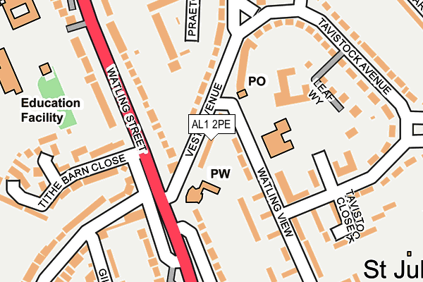 AL1 2PE map - OS OpenMap – Local (Ordnance Survey)